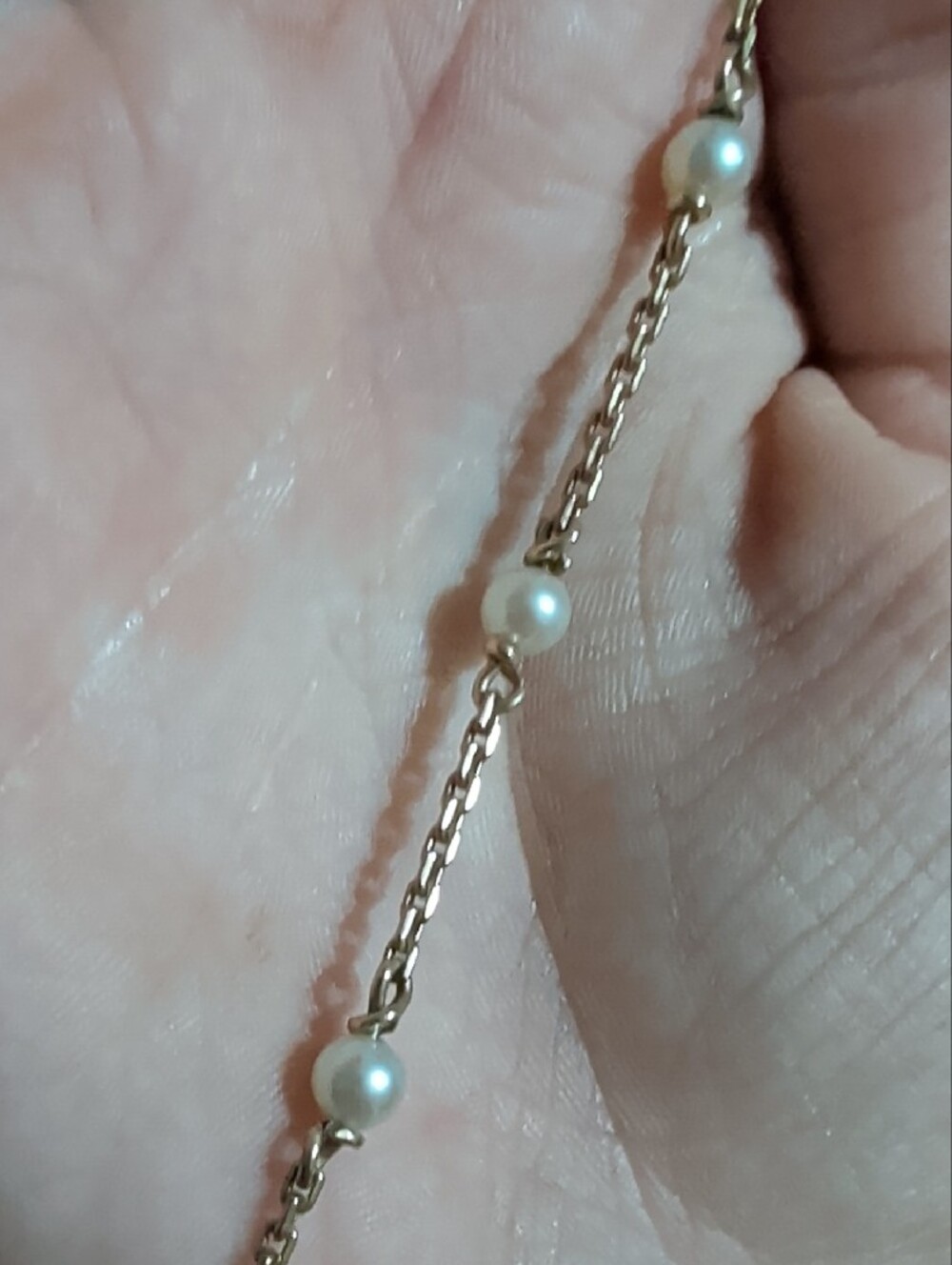 Delicate 12 KT GF Pearl Station Necklace - Women's Jewelry - Picture 6 of 7